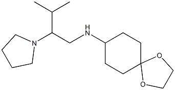 N-[3-methyl-2-(pyrrolidin-1-yl)butyl]-1,4-dioxaspiro[4.5]decan-8-amine Struktur