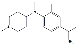 N-[4-(1-aminoethyl)-2-fluorophenyl]-N,1-dimethylpiperidin-4-amine Struktur