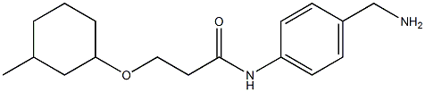 N-[4-(aminomethyl)phenyl]-3-[(3-methylcyclohexyl)oxy]propanamide Struktur