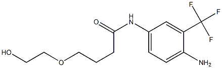 N-[4-amino-3-(trifluoromethyl)phenyl]-4-(2-hydroxyethoxy)butanamide Struktur