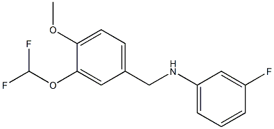 N-{[3-(difluoromethoxy)-4-methoxyphenyl]methyl}-3-fluoroaniline Struktur