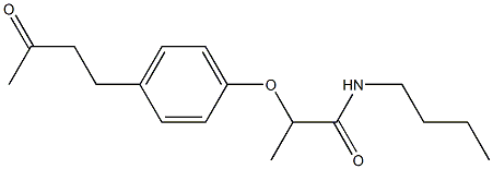 N-butyl-2-[4-(3-oxobutyl)phenoxy]propanamide Struktur