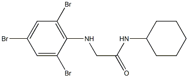 N-cyclohexyl-2-[(2,4,6-tribromophenyl)amino]acetamide Struktur