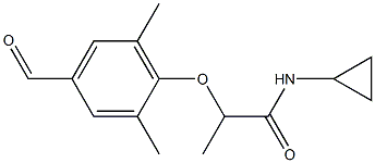 N-cyclopropyl-2-(4-formyl-2,6-dimethylphenoxy)propanamide Struktur