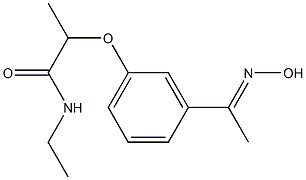 N-ethyl-2-{3-[1-(hydroxyimino)ethyl]phenoxy}propanamide Struktur