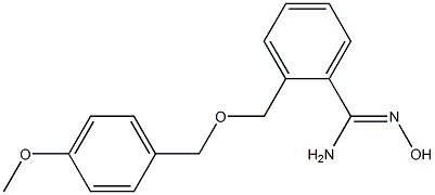 N'-hydroxy-2-{[(4-methoxyphenyl)methoxy]methyl}benzene-1-carboximidamide Struktur