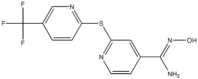 N'-hydroxy-2-{[5-(trifluoromethyl)pyridin-2-yl]sulfanyl}pyridine-4-carboximidamide Struktur