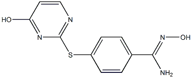 N'-hydroxy-4-[(4-hydroxypyrimidin-2-yl)sulfanyl]benzene-1-carboximidamide Struktur