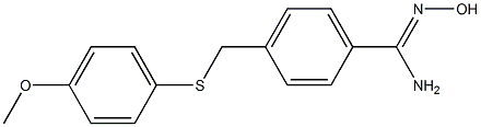 N'-hydroxy-4-{[(4-methoxyphenyl)sulfanyl]methyl}benzene-1-carboximidamide Struktur