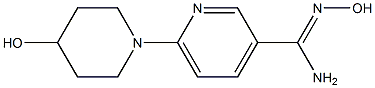 N'-hydroxy-6-(4-hydroxypiperidin-1-yl)pyridine-3-carboximidamide Struktur