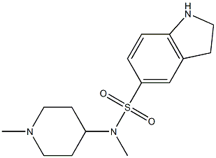 N-methyl-N-(1-methylpiperidin-4-yl)-2,3-dihydro-1H-indole-5-sulfonamide Struktur