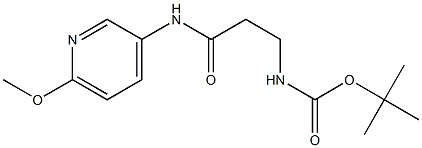 tert-butyl 3-[(6-methoxypyridin-3-yl)amino]-3-oxopropylcarbamate Struktur