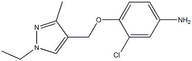 Benzenamine,  3-chloro-4-[(1-ethyl-3-methyl-1H-pyrazol-4-yl)methoxy]- Struktur