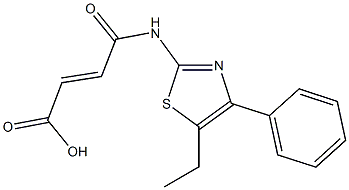 4-[(5-ethyl-4-phenyl-1,3-thiazol-2-yl)amino]-4-oxo-2-butenoic acid Struktur