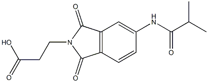 3-[5-(isobutyrylamino)-1,3-dioxo-1,3-dihydro-2H-isoindol-2-yl]propanoic acid Struktur