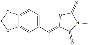 5-(1,3-benzodioxol-5-ylmethylene)-3-methyl-2-thioxo-1,3-oxazolidin-4-one Struktur