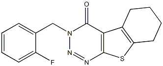 3-(2-fluorobenzyl)-5,6,7,8-tetrahydro[1]benzothieno[2,3-d][1,2,3]triazin-4(3H)-one Struktur