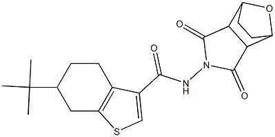 6-tert-butyl-N-(3,5-dioxo-10-oxa-4-azatricyclo[5.2.1.0~2,6~]dec-4-yl)-4,5,6,7-tetrahydro-1-benzothiophene-3-carboxamide Struktur