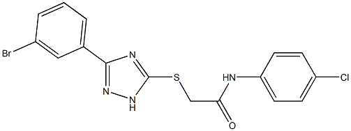 2-{[3-(3-bromophenyl)-1H-1,2,4-triazol-5-yl]sulfanyl}-N-(4-chlorophenyl)acetamide Struktur