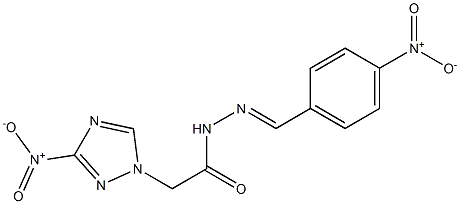 N'-{4-nitrobenzylidene}-2-{3-nitro-1H-1,2,4-triazol-1-yl}acetohydrazide Struktur