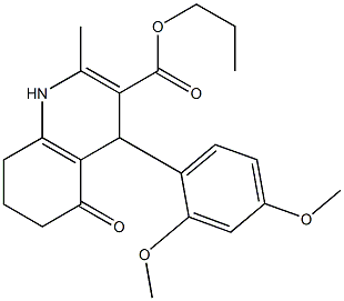 propyl 4-(2,4-dimethoxyphenyl)-2-methyl-5-oxo-1,4,5,6,7,8-hexahydro-3-quinolinecarboxylate Struktur