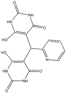 6-hydroxy-5-[(6-hydroxy-2,4-dioxo-1,2,3,4-tetrahydro-5-pyrimidinyl)(2-pyridinyl)methyl]-2,4(1H,3H)-pyrimidinedione Struktur