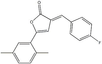 5-(2,5-dimethylphenyl)-3-(4-fluorobenzylidene)-2(3H)-furanone Struktur