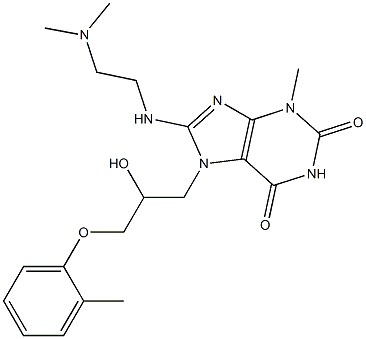 8-{[2-(dimethylamino)ethyl]amino}-7-[2-hydroxy-3-(2-methylphenoxy)propyl]-3-methyl-3,7-dihydro-1H-purine-2,6-dione Struktur