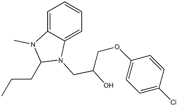 1-(4-chlorophenoxy)-3-(1-methyl-2-propyl-3H-benzimidazol-3-yl)-2-propanol Struktur