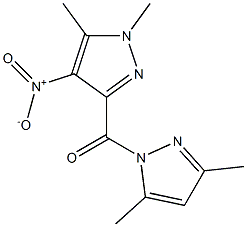 3-[(3,5-dimethyl-1H-pyrazol-1-yl)carbonyl]-4-nitro-1,5-dimethyl-1H-pyrazole Struktur