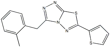 3-(2-methylbenzyl)-6-(2-thienyl)[1,2,4]triazolo[3,4-b][1,3,4]thiadiazole Struktur