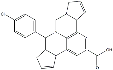 7-(4-chlorophenyl)-3b,6,6a,7,9,9a,10,12a-octahydrocyclopenta[c]cyclopenta[4,5]pyrido[3,2,1-ij]quinoline-2-carboxylic acid Struktur