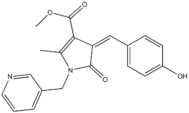 methyl 4-(4-hydroxybenzylidene)-2-methyl-5-oxo-1-(3-pyridinylmethyl)-4,5-dihydro-1H-pyrrole-3-carboxylate Struktur