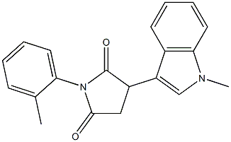 3-(1-methyl-1H-indol-3-yl)-1-(2-methylphenyl)-2,5-pyrrolidinedione Struktur