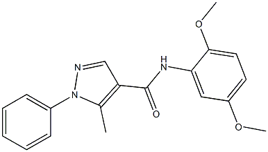 N-(2,5-dimethoxyphenyl)-5-methyl-1-phenyl-1H-pyrazole-4-carboxamide Struktur