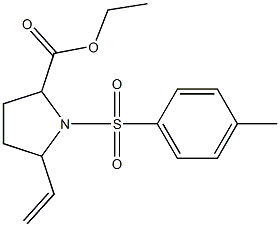 ethyl 1-[(4-methylphenyl)sulfonyl]-5-vinylpyrrolidine-2-carboxylate Struktur