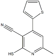 6-methyl-2-sulfanyl-4-(2-thienyl)nicotinonitrile Struktur