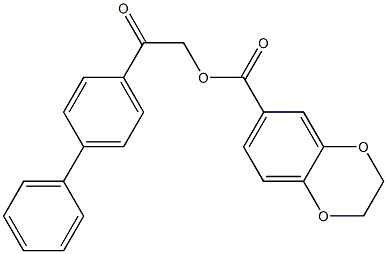 2-[1,1'-biphenyl]-4-yl-2-oxoethyl 2,3-dihydro-1,4-benzodioxine-6-carboxylate Struktur