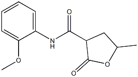 N-(2-methoxyphenyl)-5-methyl-2-oxotetrahydro-3-furancarboxamide Struktur