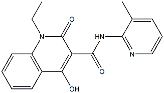 1-ethyl-4-hydroxy-N-(3-methylpyridin-2-yl)-2-oxo-1,2-dihydroquinoline-3-carboxamide Struktur