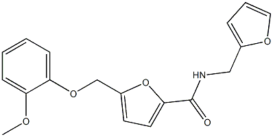 N-(2-furylmethyl)-5-[(2-methoxyphenoxy)methyl]-2-furamide Struktur