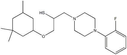 2-[4-(2-fluorophenyl)-1-piperazinyl]-1-{[(3,3,5-trimethylcyclohexyl)oxy]methyl}ethyl hydrosulfide Struktur