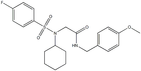 2-{cyclohexyl[(4-fluorophenyl)sulfonyl]amino}-N-(4-methoxybenzyl)acetamide Struktur