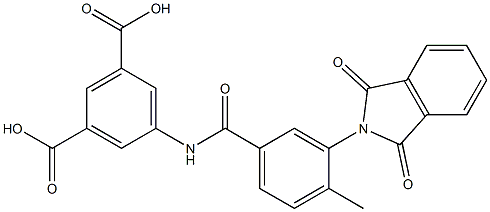 5-{[3-(1,3-dioxo-1,3-dihydro-2H-isoindol-2-yl)-4-methylbenzoyl]amino}isophthalic acid Struktur