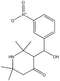 3-(hydroxy{3-nitrophenyl}methyl)-2,2,6,6-tetramethyl-4-piperidinone Struktur