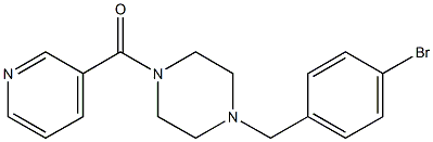 1-[(4-bromophenyl)methyl]-4-(pyridin-3-ylcarbonyl)piperazine Struktur