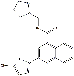 2-(5-chloro-2-thienyl)-N-(tetrahydro-2-furanylmethyl)-4-quinolinecarboxamide Struktur