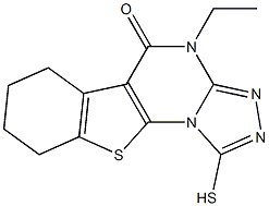 4-ethyl-1-sulfanyl-6,7,8,9-tetrahydro[1]benzothieno[3,2-e][1,2,4]triazolo[4,3-a]pyrimidin-5(4H)-one Struktur