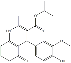 1-methylethyl 4-[4-hydroxy-3-(methyloxy)phenyl]-2-methyl-5-oxo-1,4,5,6,7,8-hexahydroquinoline-3-carboxylate Struktur