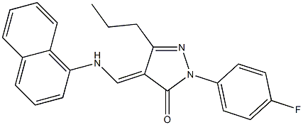 2-(4-fluorophenyl)-4-[(1-naphthylamino)methylene]-5-propyl-2,4-dihydro-3H-pyrazol-3-one Struktur